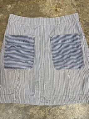 Anthropologie Pilcro and the Letterpress Striped Mini Skirt with Patch Pockets